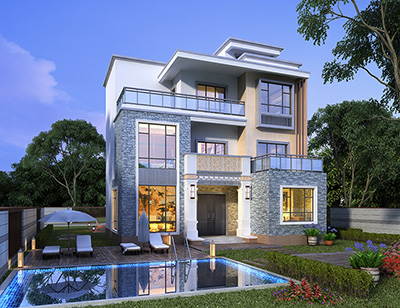 三层现代风格自建房屋。你值得拥有